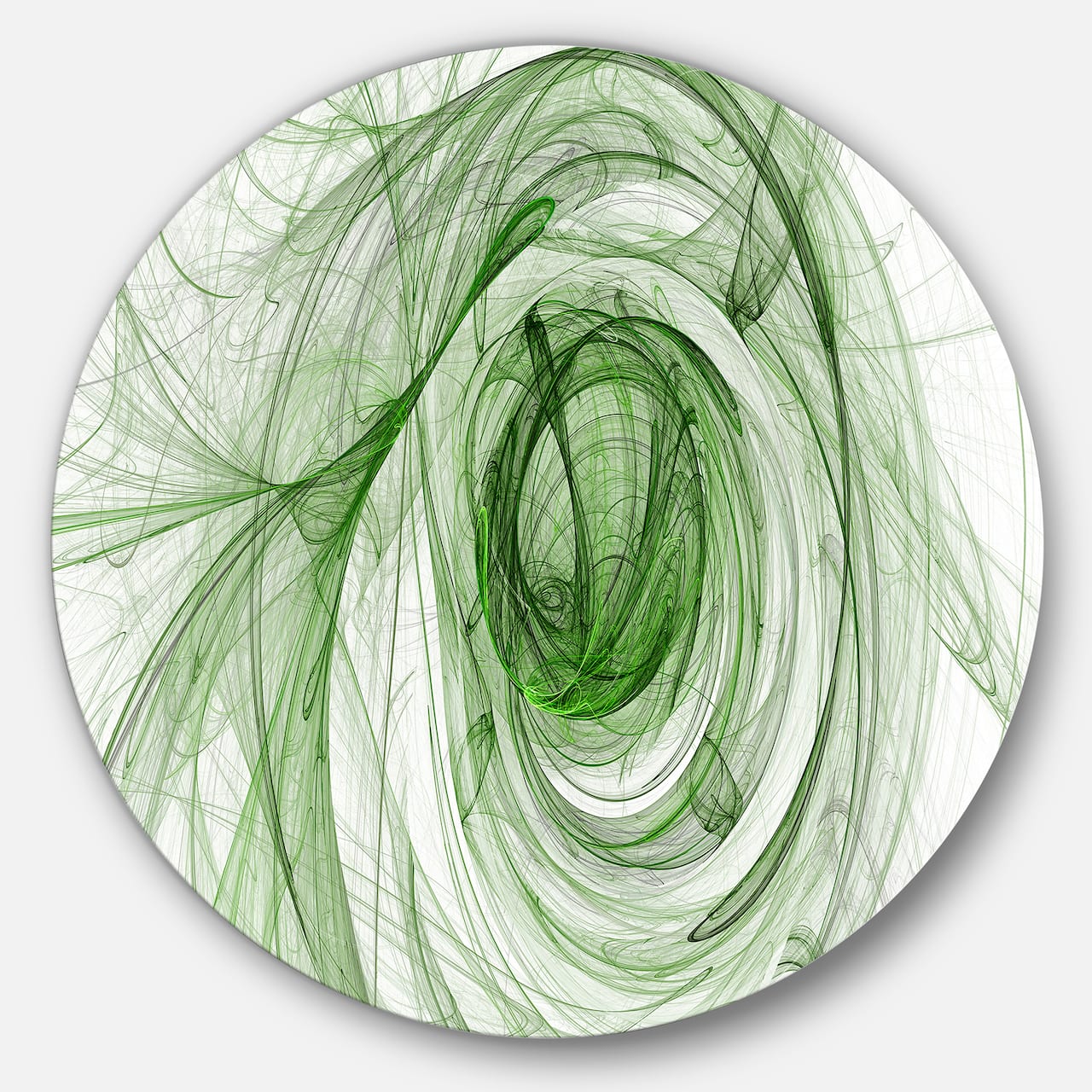 Designart - Ball of Yarn Green Spiral' Abstract Circle Metal Wall Art
